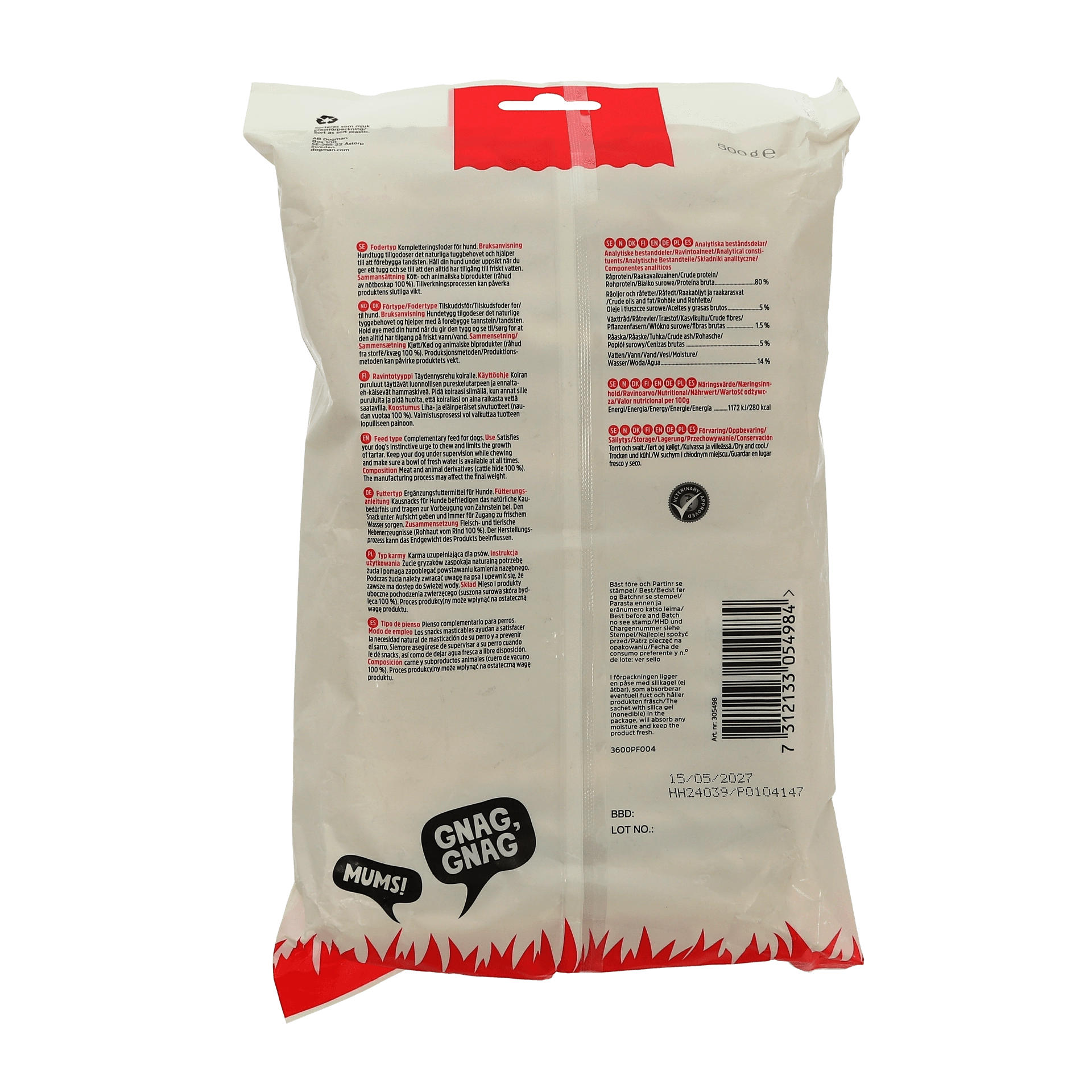 DOGMAN TUGGPINNAR RULLADE 100 PACK VIT 12,5CM