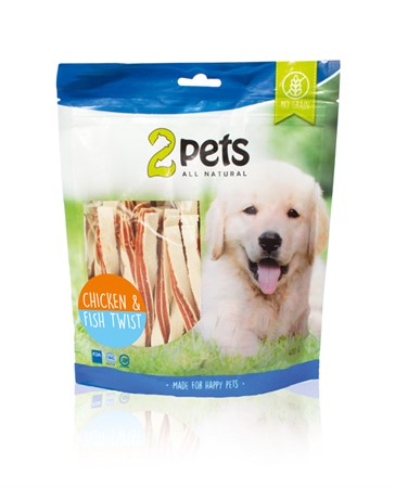 2PETS DOGSNACK CHICKEN & FISH TWIST 400 G