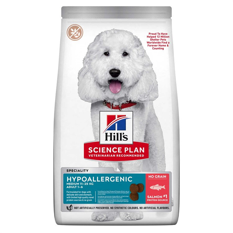 HILLS CANINE ADULT HYPOALLERGENIC MED SALMON