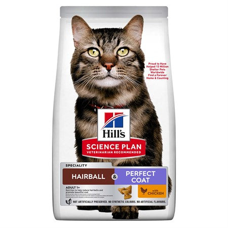 HILLS FELINE ADULT HAIRBALL & PERFECT COAT CHICKEN
