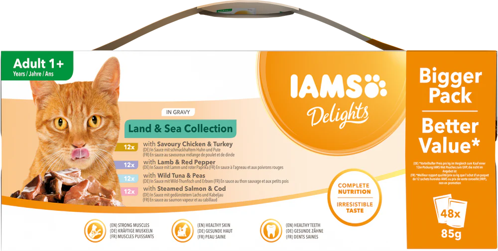 IAMS DELIGHTS GRAVY MULTIPACK LAND&SEA 48X85G