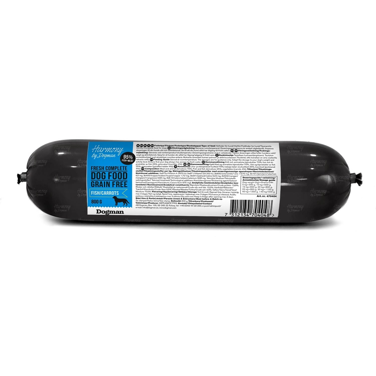 HARMONYGRAIN FREE VÅTFODER FÖR HUND MED FISK 12X800G