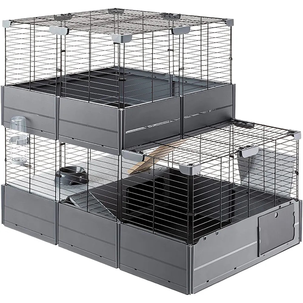 FERPLAST MULTI DOUBLE GRÅ BUR 107.5x72x96.5CM