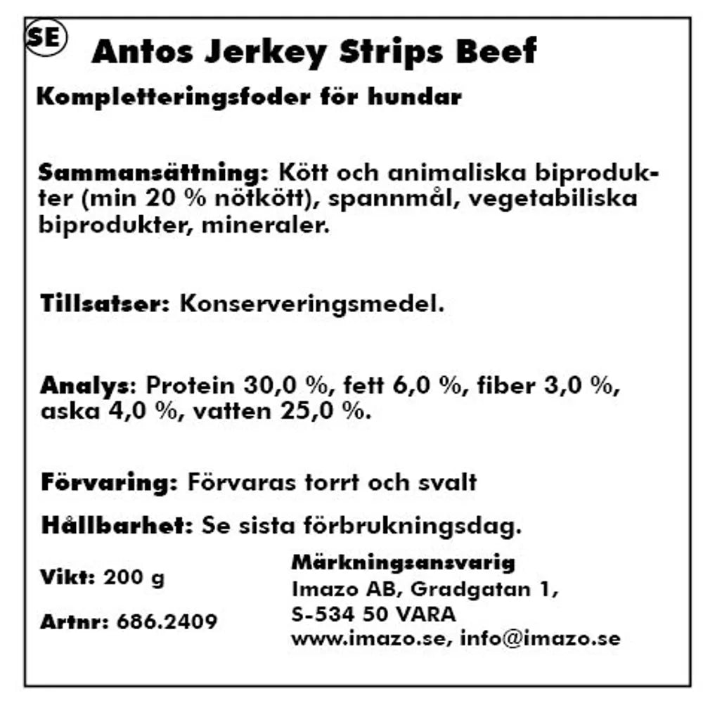 HUNDSNACKS STRIPS BEEF 20ST 14X CA 200G