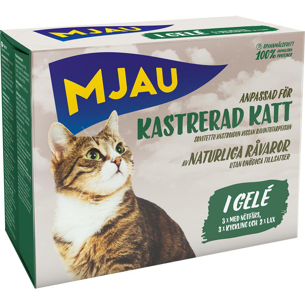 MJAU POUCH MULTIBOXKASTRERAD I GELÉ 8 PACK