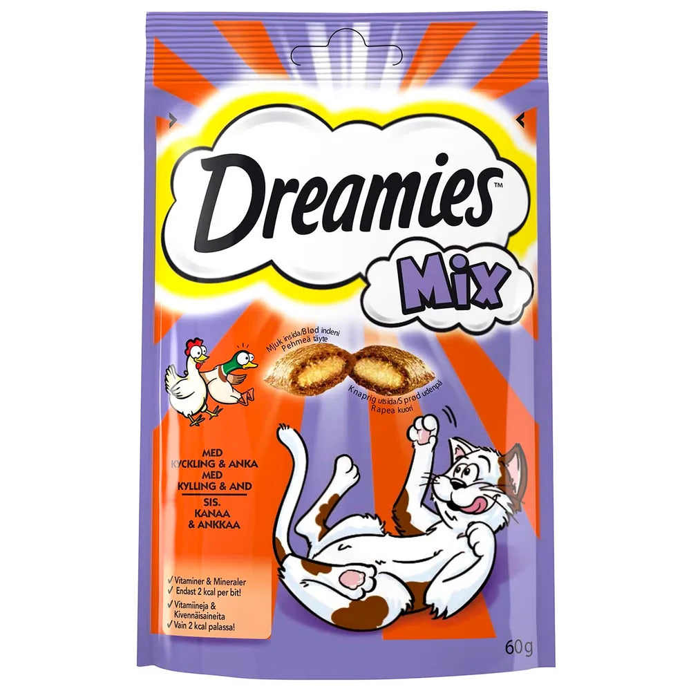 DREAMIES KATTGODIS MIX KYCKLING & ANKA 60GR