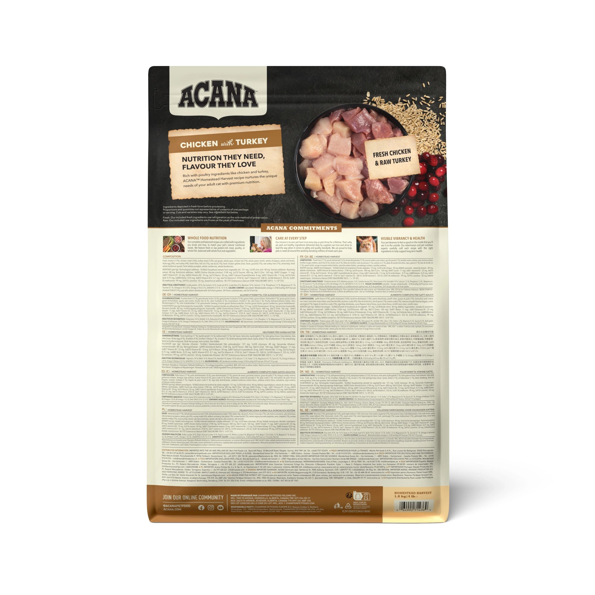 ACANA ADULT HOMESTEAD HARVEST-TORRFODER TILL KATT