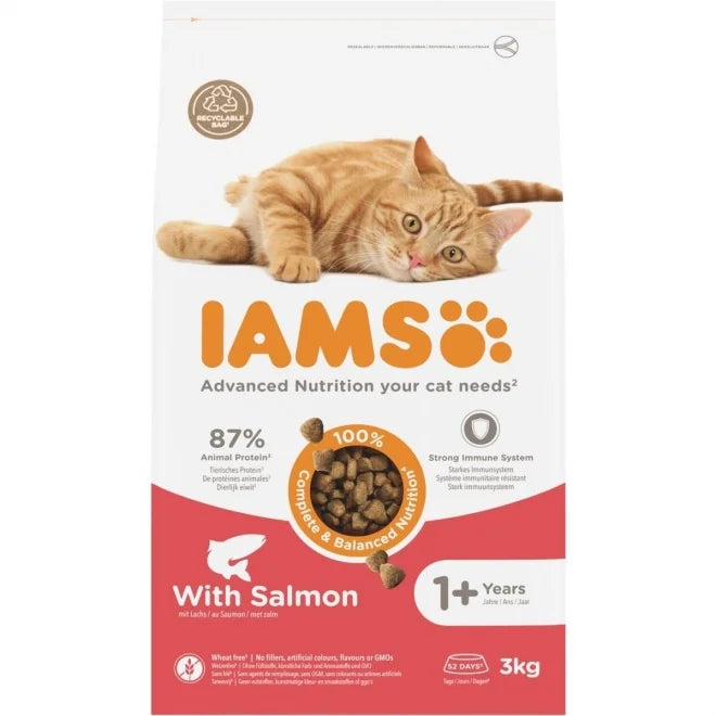 IAMS CAT ADULT SALMON 3KG
