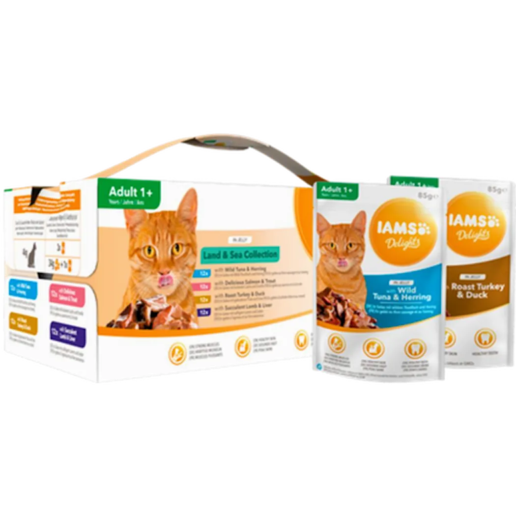 IAMS DELIGHTS JELLY MULTIPACK LAND&SEA 48X85G